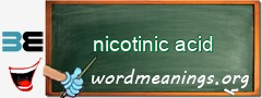 WordMeaning blackboard for nicotinic acid